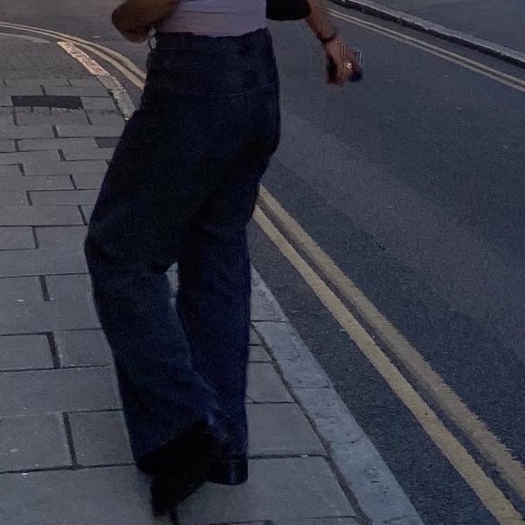 ASOS Dark Grey Denim Wide Leg Pants - Picture 3 of 7